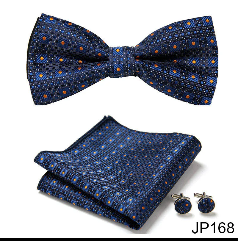 New Paisley Bow Tie for men Wedding Bowtie Handkerchief Cufflink Set Noeud Papillon Silk Pajaritas Cravat Female Male