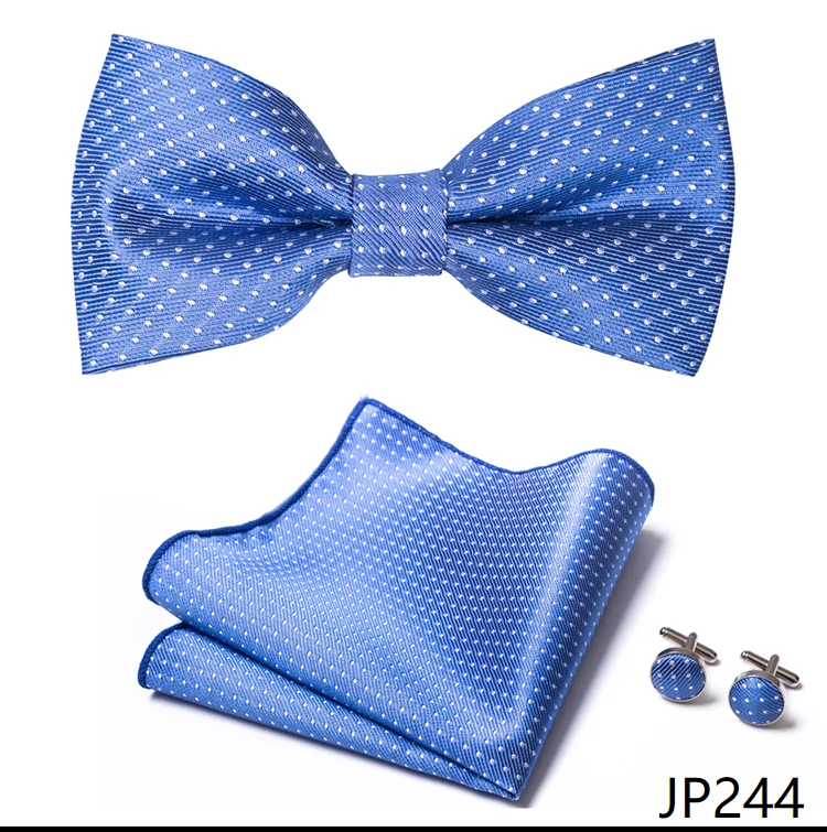 New Paisley Bow Tie for men Wedding Bowtie Handkerchief Cufflink Set Noeud Papillon Silk Pajaritas Cravat Female Male