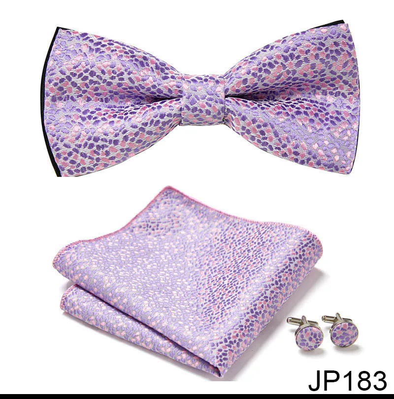 New Paisley Bow Tie for men Wedding Bowtie Handkerchief Cufflink Set Noeud Papillon Silk Pajaritas Cravat Female Male