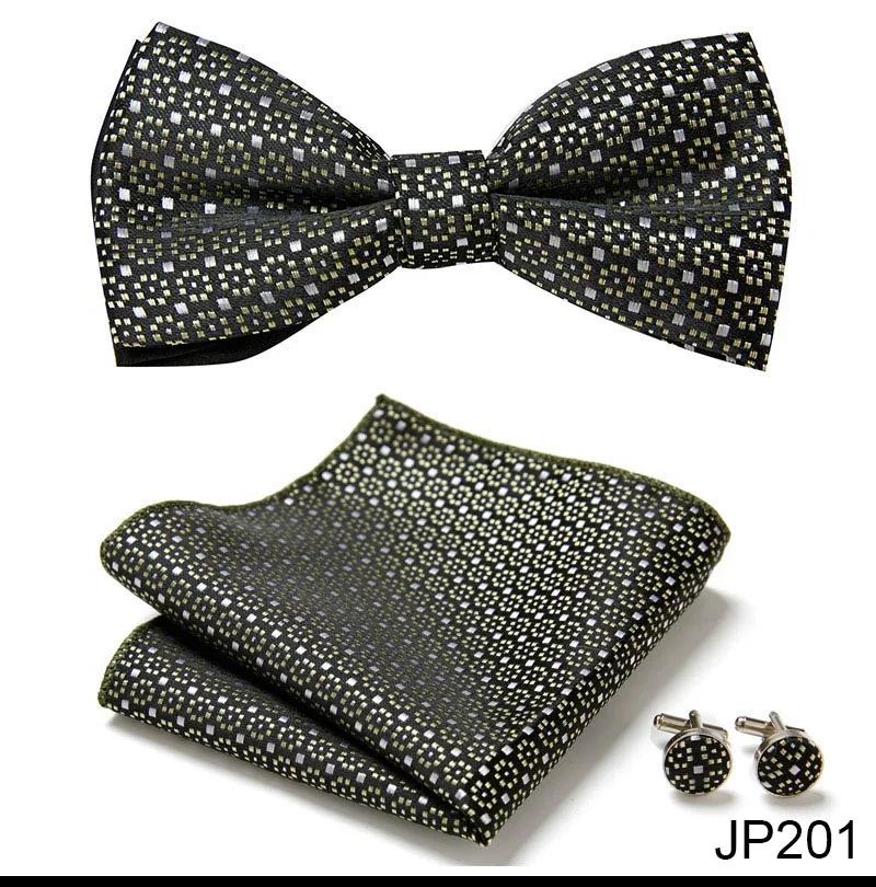 New Paisley Bow Tie for men Wedding Bowtie Handkerchief Cufflink Set Noeud Papillon Silk Pajaritas Cravat Female Male