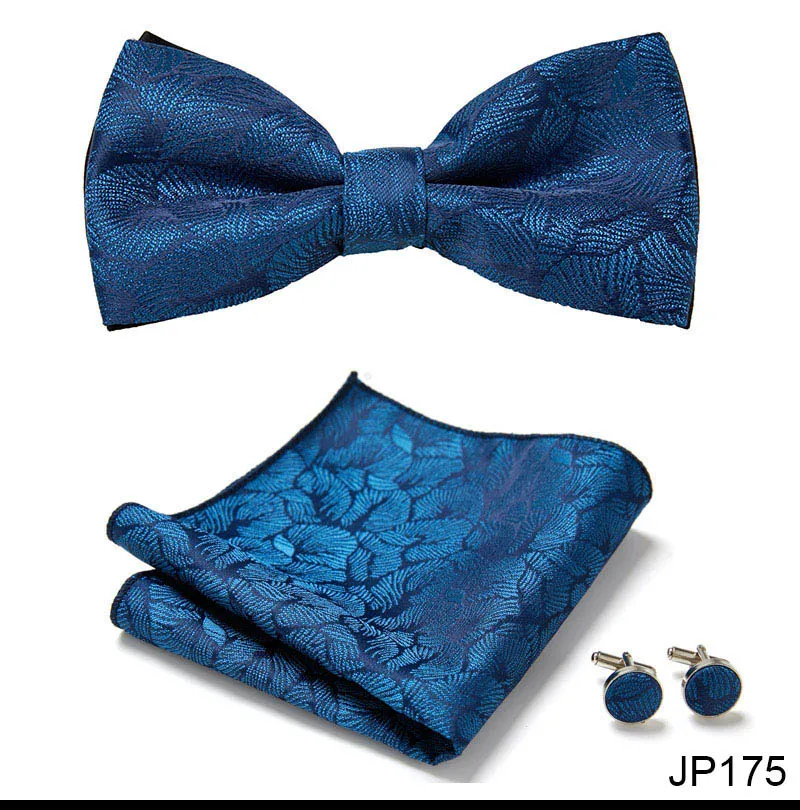 New Paisley Bow Tie for men Wedding Bowtie Handkerchief Cufflink Set Noeud Papillon Silk Pajaritas Cravat Female Male