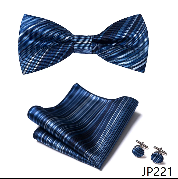 New Paisley Bow Tie for men Wedding Bowtie Handkerchief Cufflink Set Noeud Papillon Silk Pajaritas Cravat Female Male