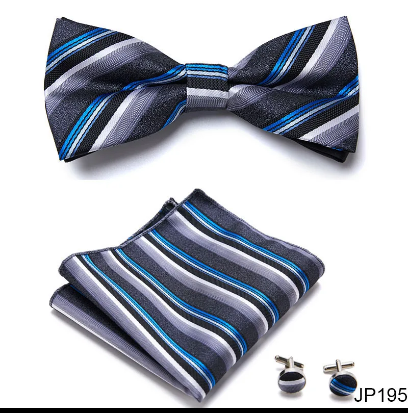 New Paisley Bow Tie for men Wedding Bowtie Handkerchief Cufflink Set Noeud Papillon Silk Pajaritas Cravat Female Male