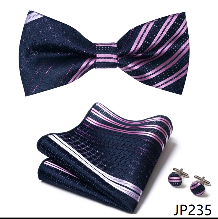 New Paisley Bow Tie for men Wedding Bowtie Handkerchief Cufflink Set Noeud Papillon Silk Pajaritas Cravat Female Male