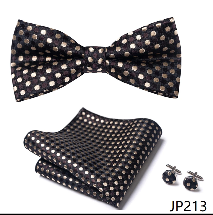 New Paisley Bow Tie for men Wedding Bowtie Handkerchief Cufflink Set Noeud Papillon Silk Pajaritas Cravat Female Male