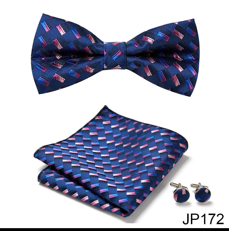 New Paisley Bow Tie for men Wedding Bowtie Handkerchief Cufflink Set Noeud Papillon Silk Pajaritas Cravat Female Male
