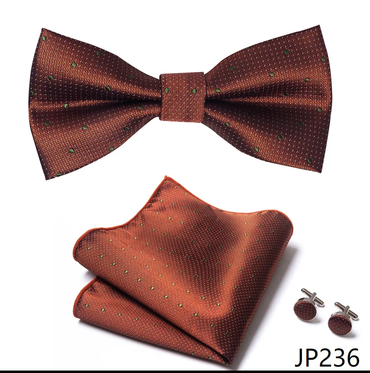 New Paisley Bow Tie for men Wedding Bowtie Handkerchief Cufflink Set Noeud Papillon Silk Pajaritas Cravat Female Male