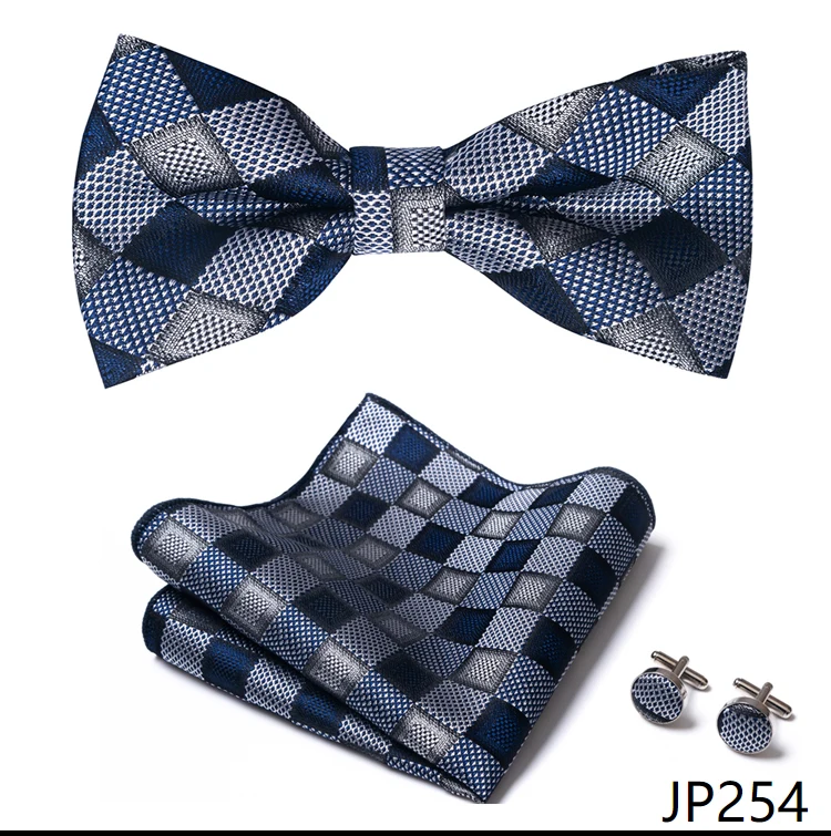 New Paisley Bow Tie for men Wedding Bowtie Handkerchief Cufflink Set Noeud Papillon Silk Pajaritas Cravat Female Male