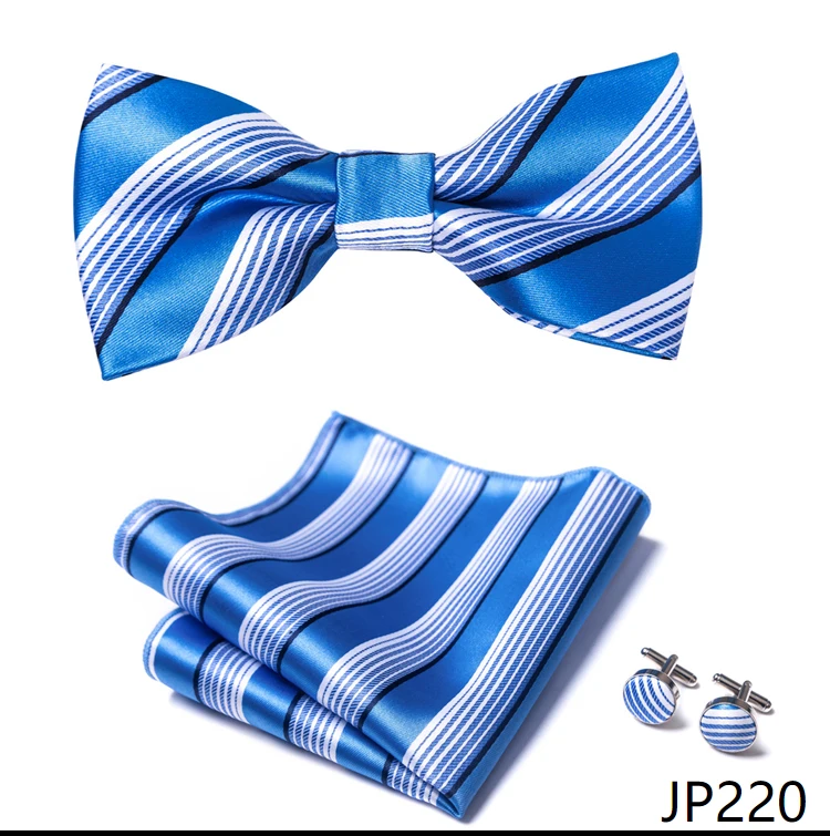New Paisley Bow Tie for men Wedding Bowtie Handkerchief Cufflink Set Noeud Papillon Silk Pajaritas Cravat Female Male