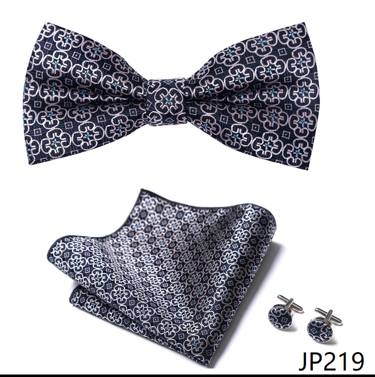 New Paisley Bow Tie for men Wedding Bowtie Handkerchief Cufflink Set Noeud Papillon Silk Pajaritas Cravat Female Male