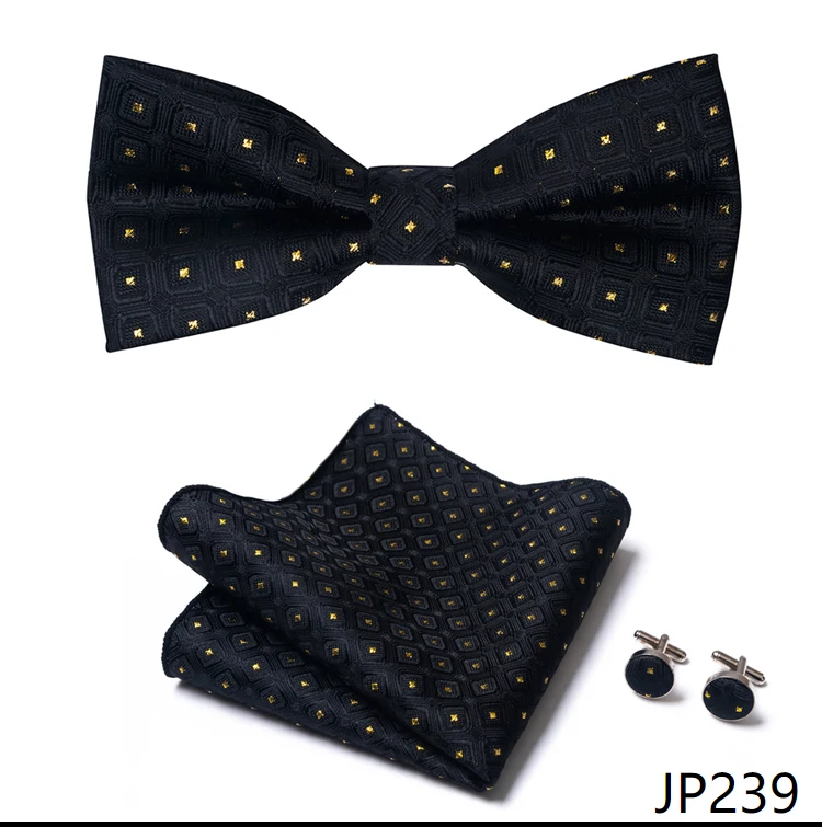 New Paisley Bow Tie for men Wedding Bowtie Handkerchief Cufflink Set Noeud Papillon Silk Pajaritas Cravat Female Male