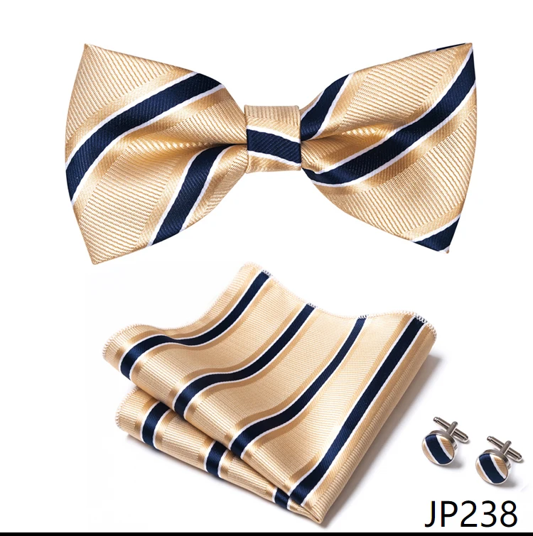 New Paisley Bow Tie for men Wedding Bowtie Handkerchief Cufflink Set Noeud Papillon Silk Pajaritas Cravat Female Male