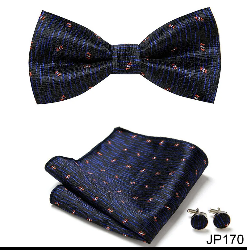New Paisley Bow Tie for men Wedding Bowtie Handkerchief Cufflink Set Noeud Papillon Silk Pajaritas Cravat Female Male