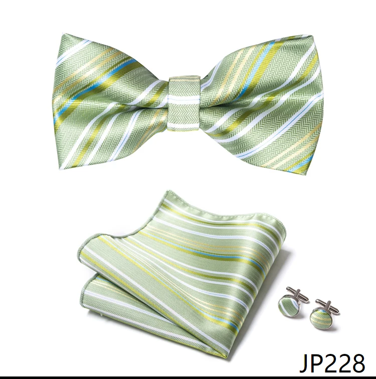New Paisley Bow Tie for men Wedding Bowtie Handkerchief Cufflink Set Noeud Papillon Silk Pajaritas Cravat Female Male