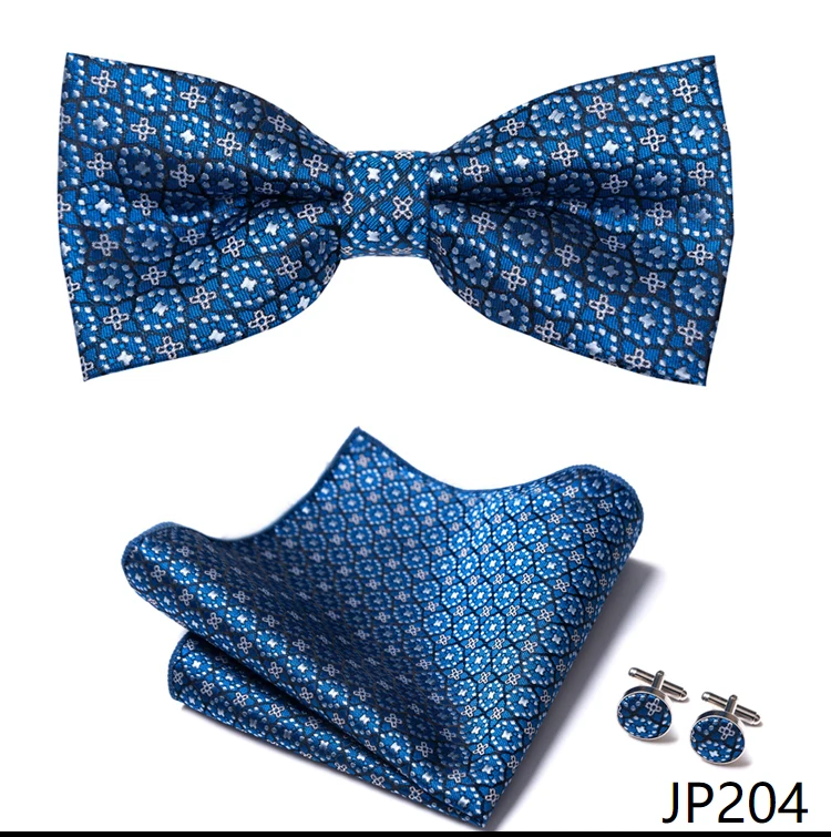 New Paisley Bow Tie for men Wedding Bowtie Handkerchief Cufflink Set Noeud Papillon Silk Pajaritas Cravat Female Male