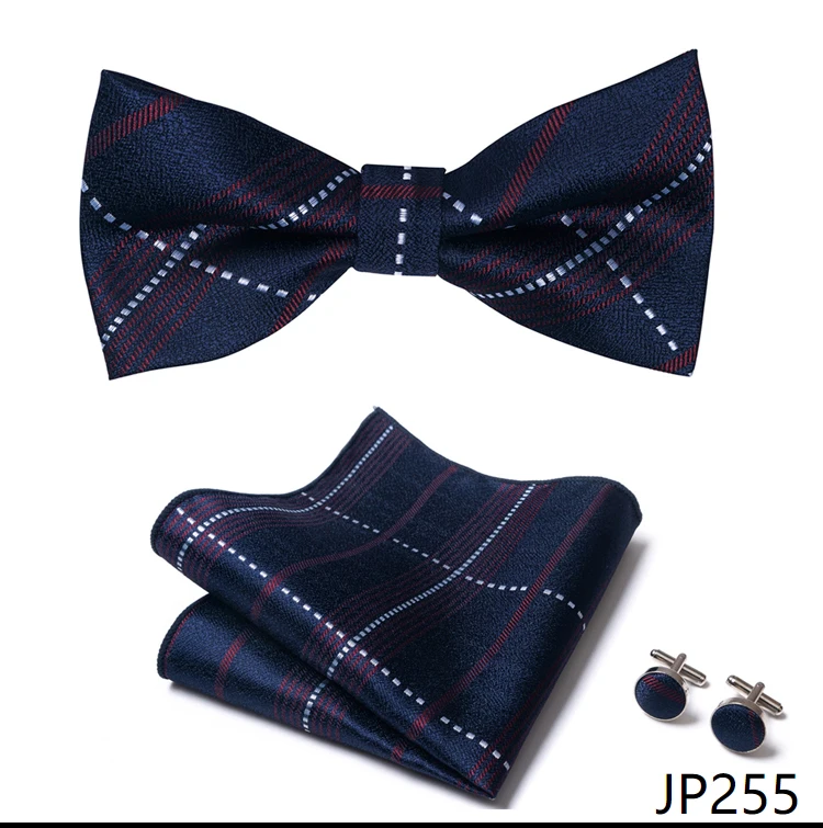 New Paisley Bow Tie for men Wedding Bowtie Handkerchief Cufflink Set Noeud Papillon Silk Pajaritas Cravat Female Male