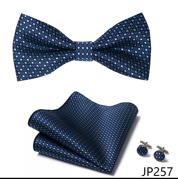 New Paisley Bow Tie for men Wedding Bowtie Handkerchief Cufflink Set Noeud Papillon Silk Pajaritas Cravat Female Male