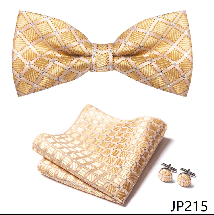 New Paisley Bow Tie for men Wedding Bowtie Handkerchief Cufflink Set Noeud Papillon Silk Pajaritas Cravat Female Male