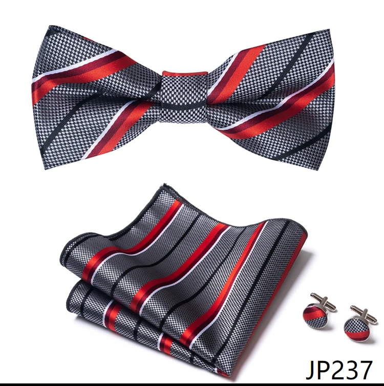 New Paisley Bow Tie for men Wedding Bowtie Handkerchief Cufflink Set Noeud Papillon Silk Pajaritas Cravat Female Male
