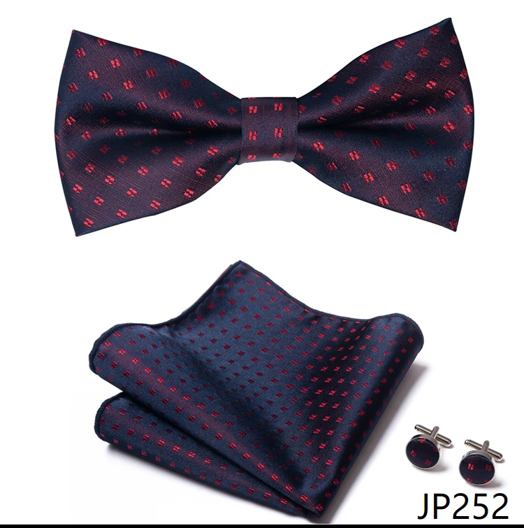 New Paisley Bow Tie for men Wedding Bowtie Handkerchief Cufflink Set Noeud Papillon Silk Pajaritas Cravat Female Male