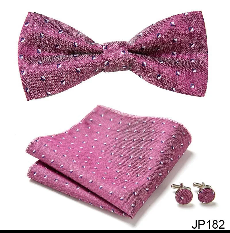 New Paisley Bow Tie for men Wedding Bowtie Handkerchief Cufflink Set Noeud Papillon Silk Pajaritas Cravat Female Male
