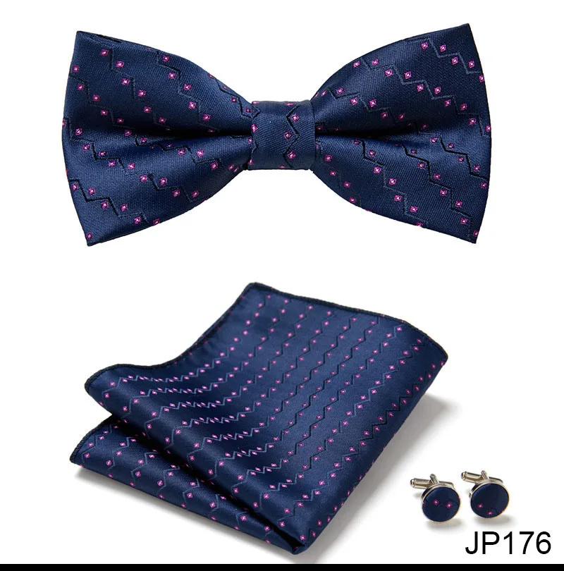 New Paisley Bow Tie for men Wedding Bowtie Handkerchief Cufflink Set Noeud Papillon Silk Pajaritas Cravat Female Male
