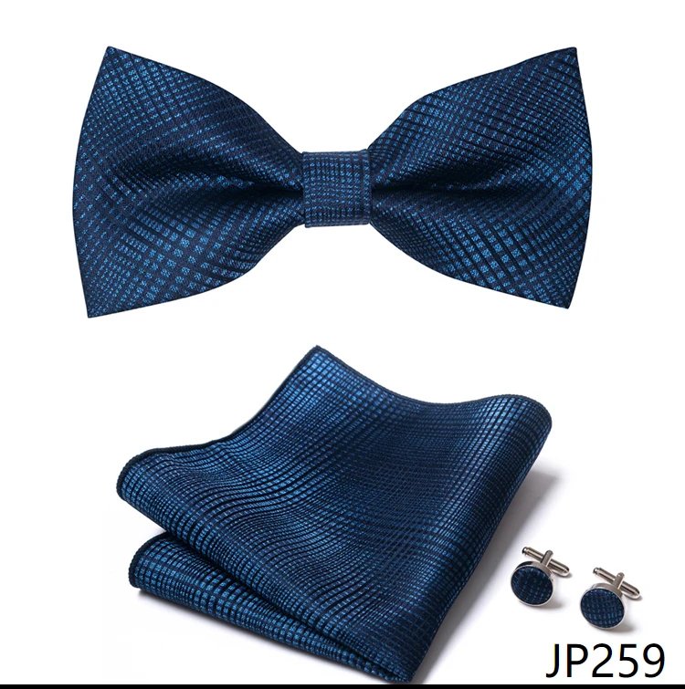New Paisley Bow Tie for men Wedding Bowtie Handkerchief Cufflink Set Noeud Papillon Silk Pajaritas Cravat Female Male