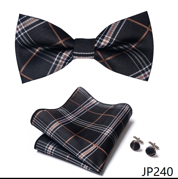 New Paisley Bow Tie for men Wedding Bowtie Handkerchief Cufflink Set Noeud Papillon Silk Pajaritas Cravat Female Male
