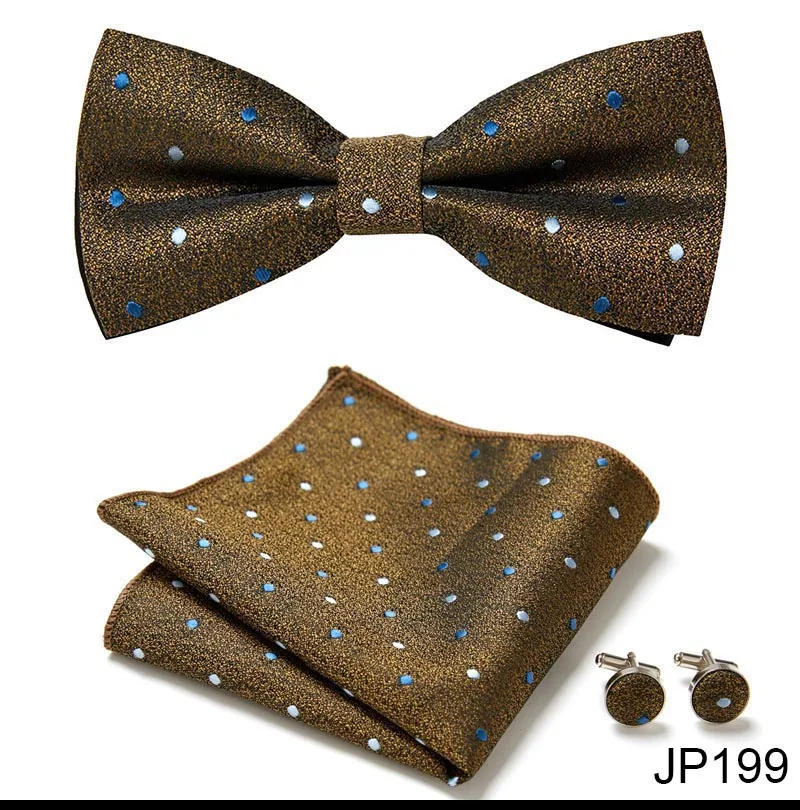 New Paisley Bow Tie for men Wedding Bowtie Handkerchief Cufflink Set Noeud Papillon Silk Pajaritas Cravat Female Male