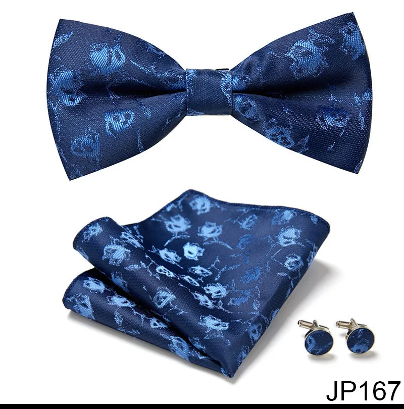 New Paisley Bow Tie for men Wedding Bowtie Handkerchief Cufflink Set Noeud Papillon Silk Pajaritas Cravat Female Male