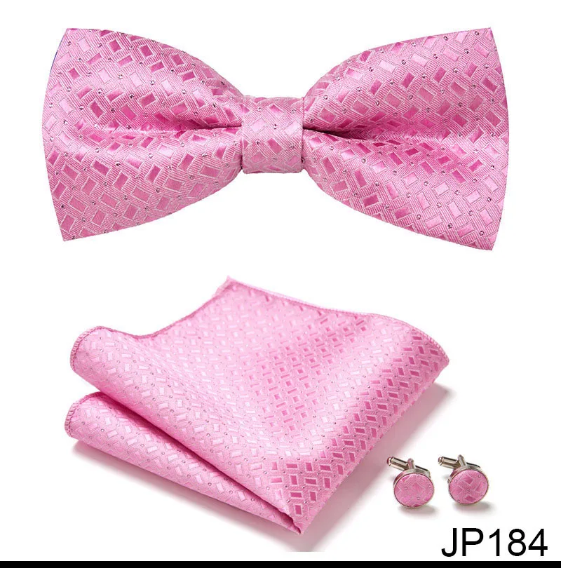 New Paisley Bow Tie for men Wedding Bowtie Handkerchief Cufflink Set Noeud Papillon Silk Pajaritas Cravat Female Male