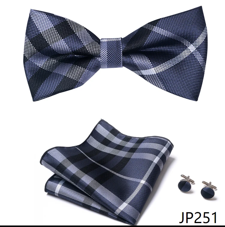 New Paisley Bow Tie for men Wedding Bowtie Handkerchief Cufflink Set Noeud Papillon Silk Pajaritas Cravat Female Male