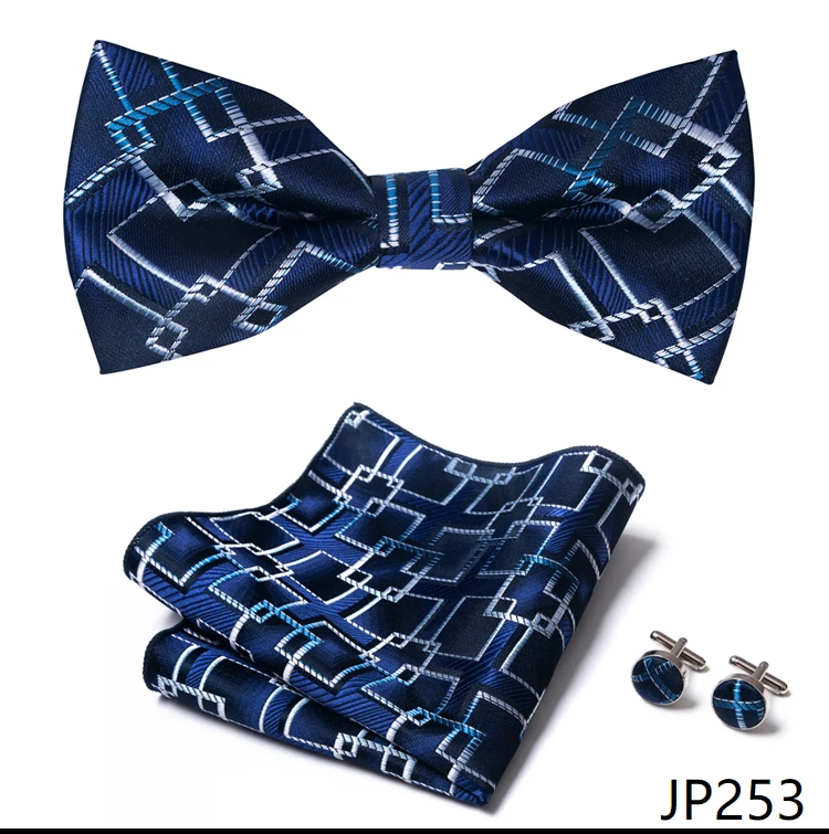 New Paisley Bow Tie for men Wedding Bowtie Handkerchief Cufflink Set Noeud Papillon Silk Pajaritas Cravat Female Male