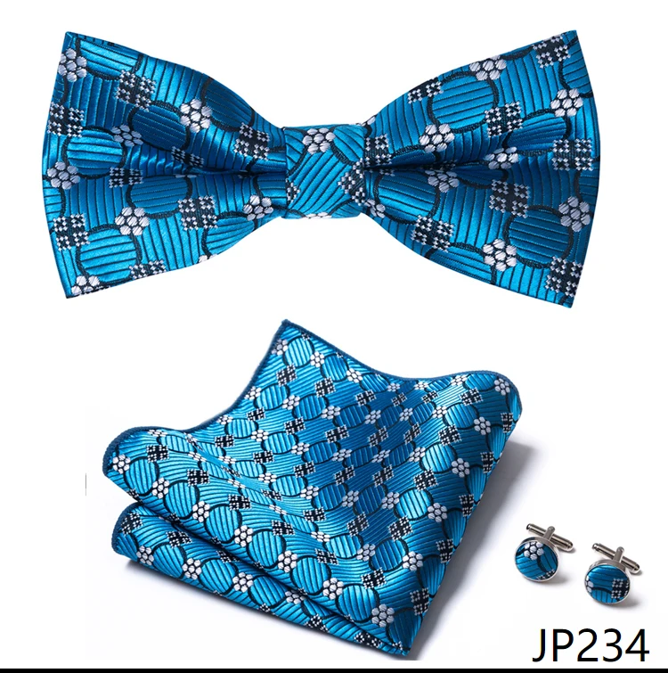 New Paisley Bow Tie for men Wedding Bowtie Handkerchief Cufflink Set Noeud Papillon Silk Pajaritas Cravat Female Male