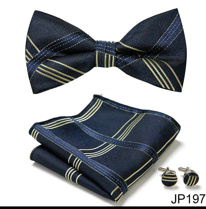 New Paisley Bow Tie for men Wedding Bowtie Handkerchief Cufflink Set Noeud Papillon Silk Pajaritas Cravat Female Male