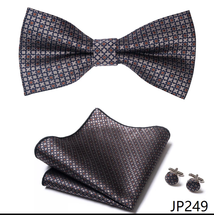 New Paisley Bow Tie for men Wedding Bowtie Handkerchief Cufflink Set Noeud Papillon Silk Pajaritas Cravat Female Male