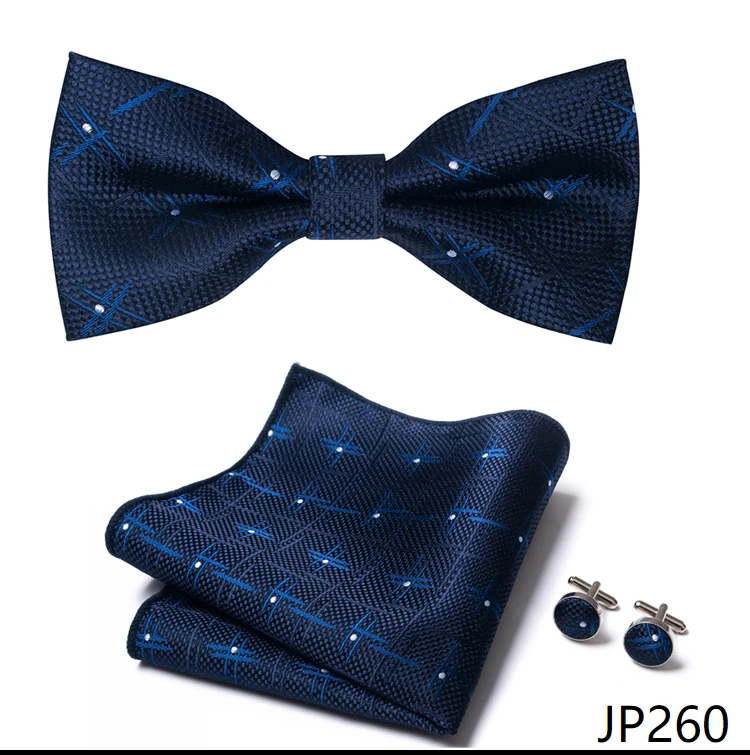 New Paisley Bow Tie for men Wedding Bowtie Handkerchief Cufflink Set Noeud Papillon Silk Pajaritas Cravat Female Male