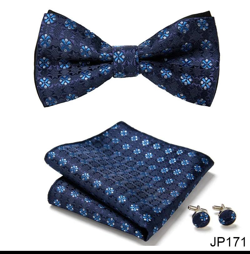 New Paisley Bow Tie for men Wedding Bowtie Handkerchief Cufflink Set Noeud Papillon Silk Pajaritas Cravat Female Male