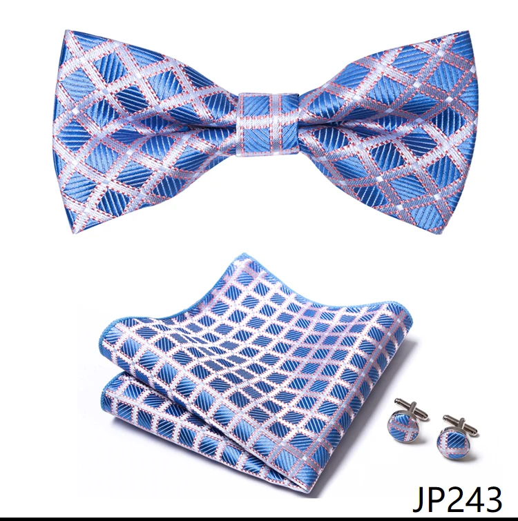 New Paisley Bow Tie for men Wedding Bowtie Handkerchief Cufflink Set Noeud Papillon Silk Pajaritas Cravat Female Male