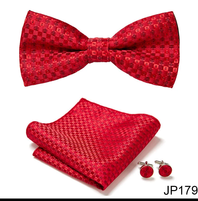 New Paisley Bow Tie for men Wedding Bowtie Handkerchief Cufflink Set Noeud Papillon Silk Pajaritas Cravat Female Male