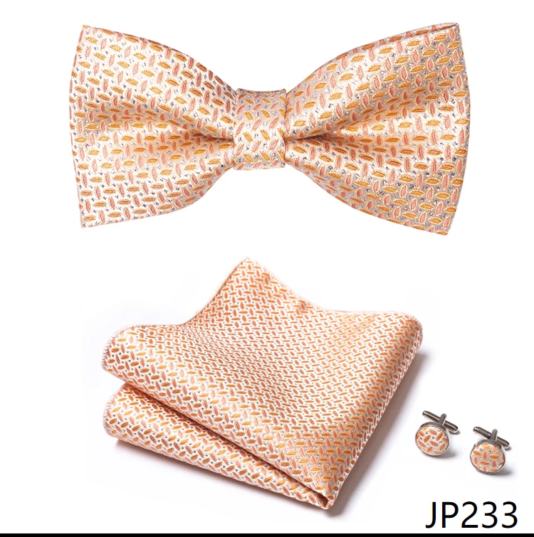 New Paisley Bow Tie for men Wedding Bowtie Handkerchief Cufflink Set Noeud Papillon Silk Pajaritas Cravat Female Male
