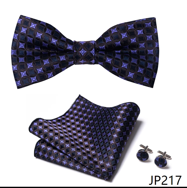 New Paisley Bow Tie for men Wedding Bowtie Handkerchief Cufflink Set Noeud Papillon Silk Pajaritas Cravat Female Male