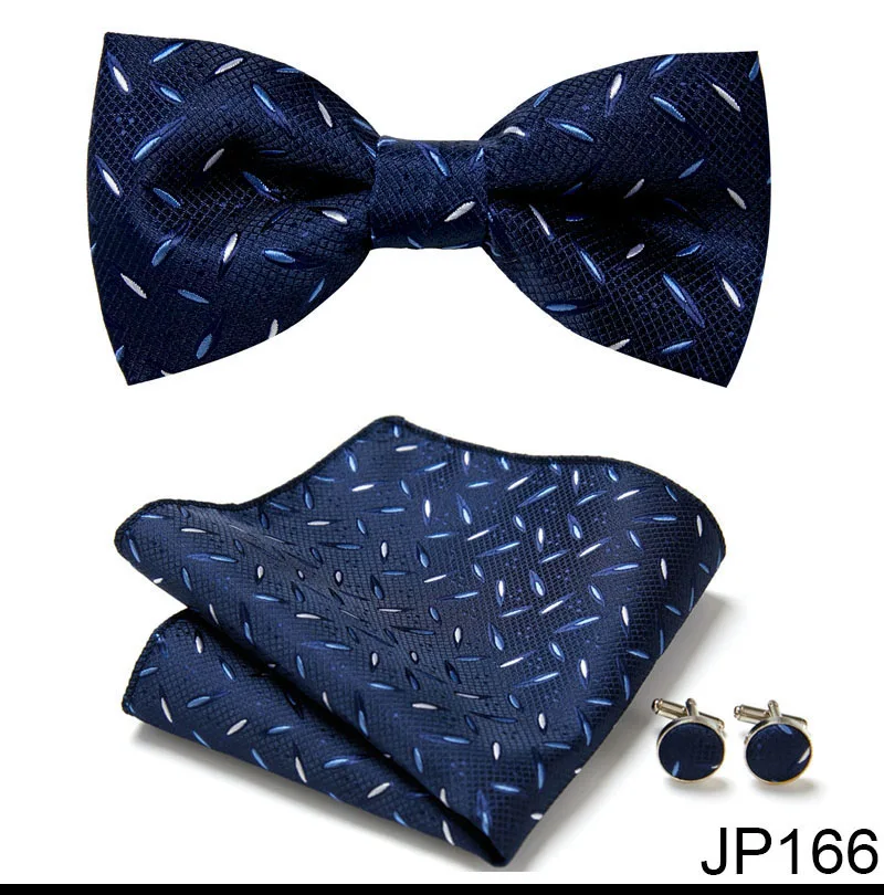 New Paisley Bow Tie for men Wedding Bowtie Handkerchief Cufflink Set Noeud Papillon Silk Pajaritas Cravat Female Male