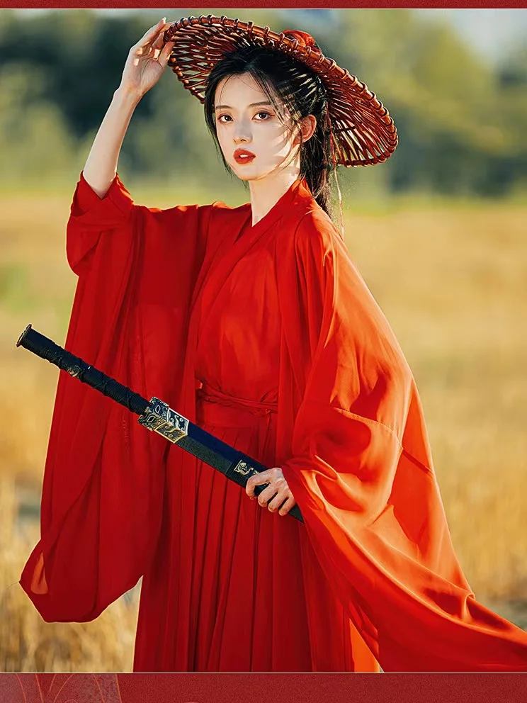 Chinese Traditional Folk Dance Costume Women Hanfu Clothing Lady Ancient Swordsman Cosplay Outfit Tang Dynasty Stage Dance Wear
