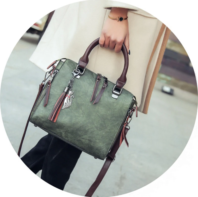 Yogodlns Vintage Cat Tassel Luxury Handbag Women Bags Double Zipper Crossbody Bags Shoulder Bag Casual Shell Tote Ladie