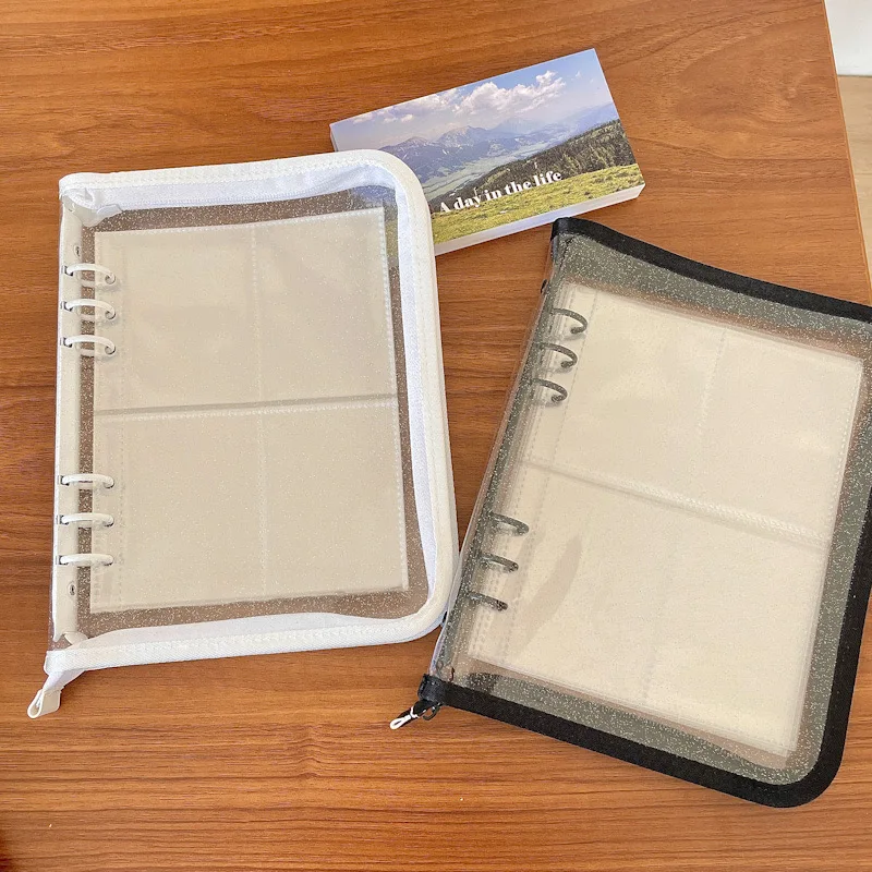 MINKYS A5 A6 Zipper Binder Kpop Photocard Collect Book Photo Cards Organizer Notebook With 10PCS Sleeves School Stationery