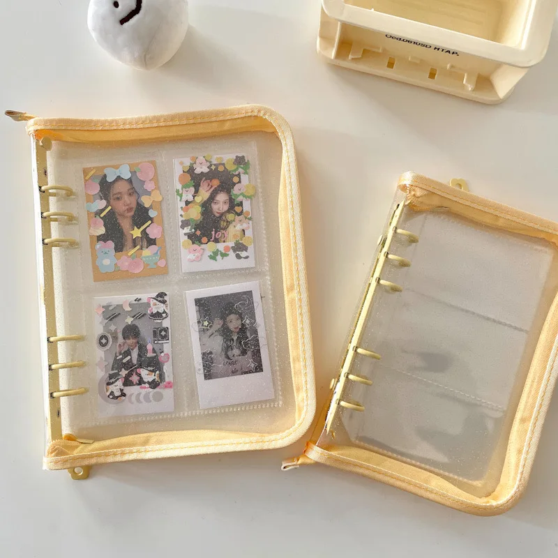 MINKYS A5 A6 Zipper Binder Kpop Photocard Collect Book Photo Cards Organizer Notebook With 10PCS Sleeves School Stationery