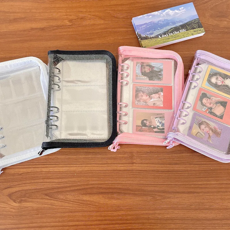 MINKYS A5 A6 Zipper Binder Kpop Photocard Collect Book Photo Cards Organizer Notebook With 10PCS Sleeves School Stationery
