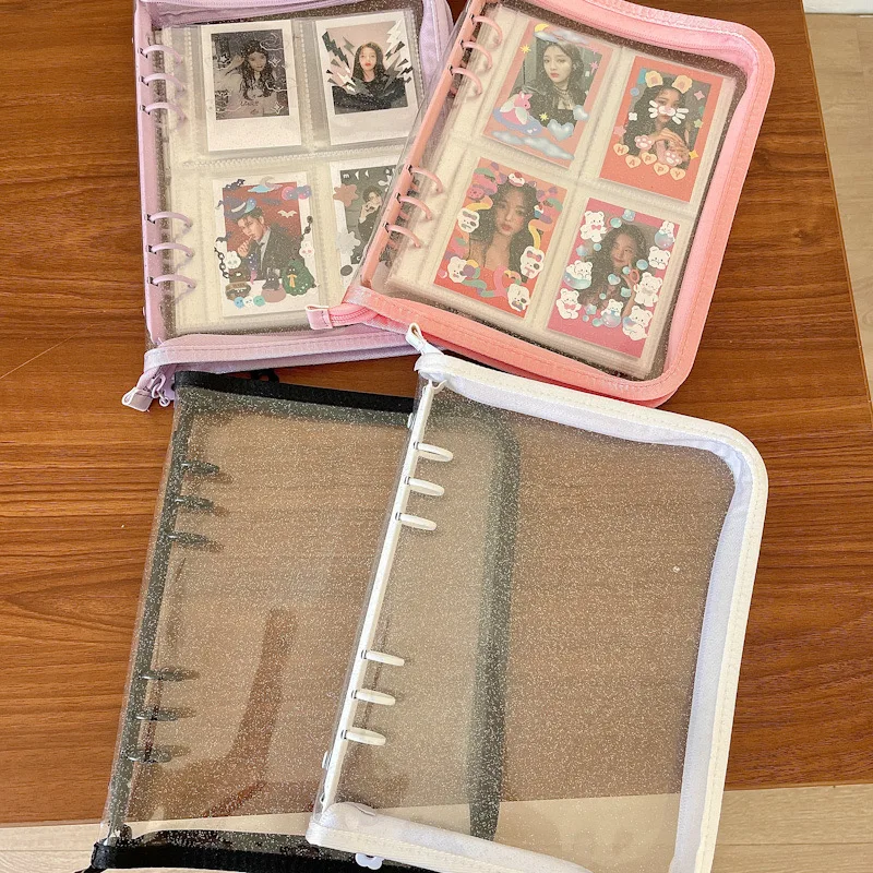 MINKYS A5 A6 Zipper Binder Kpop Photocard Collect Book Photo Cards Organizer Notebook With 10PCS Sleeves School Stationery