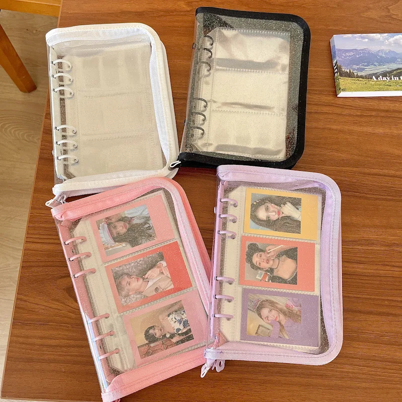 MINKYS A5 A6 Zipper Binder Kpop Photocard Collect Book Photo Cards Organizer Notebook With 10PCS Sleeves School Stationery